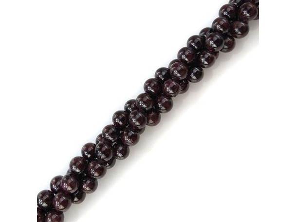 8mm Round Garnet Gemstone Beads, Enhanced (strand)