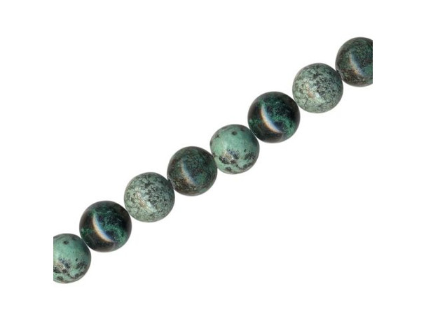 African Turquoise Gemstone Beads, Round, 8mm (strand)