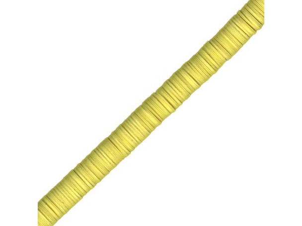 Trade Beads, Vinyl, Heishi, 6mm - Yellow (strand)