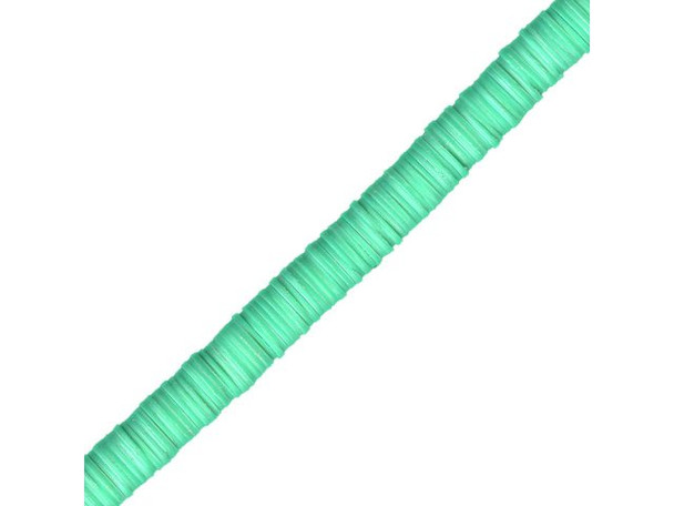 Trade Beads, Vinyl, Heishi, 6mm - Green (strand)