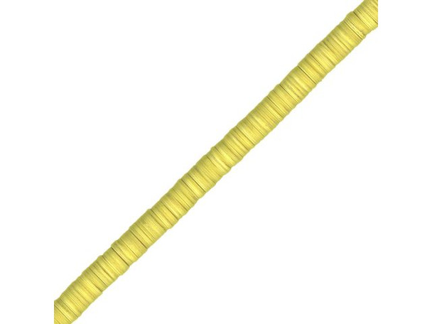 Trade Beads, Vinyl, Heishi, 4mm - Yellow (strand)