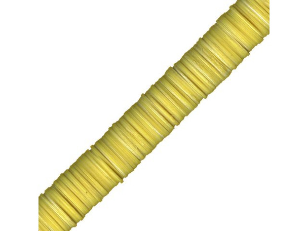 Trade Beads, Vinyl, Heishi, 10mm - Yellow (strand)