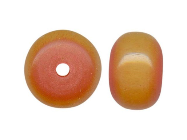 Resin Beads, 16mm Rotund - Amber Color (strand)