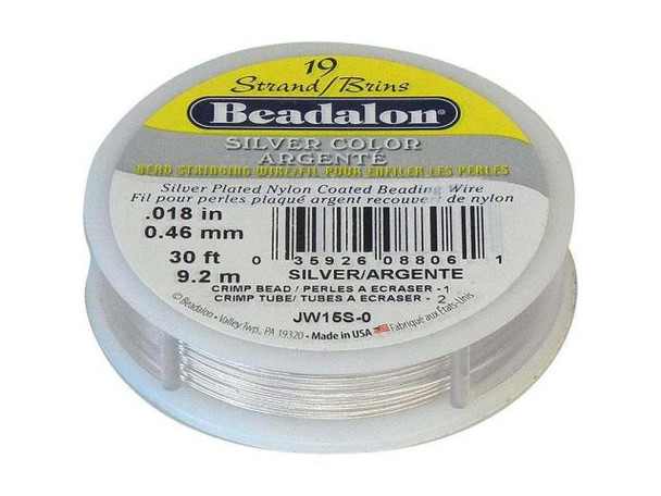 61-723-19-89 Beadalon Beading Wire, 19 Strand, 0.018, 30' Spool