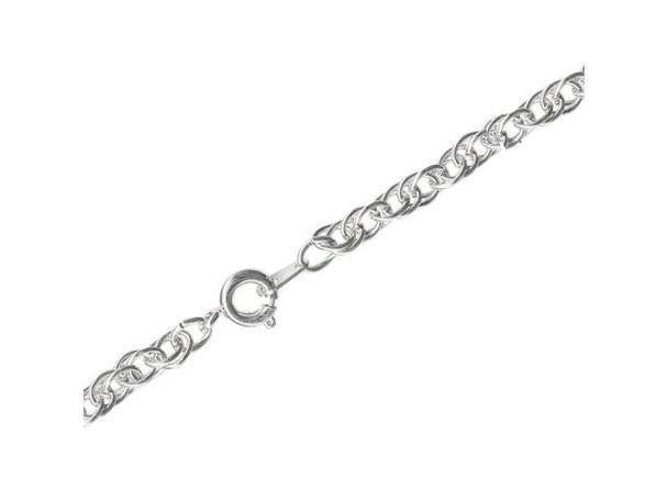 White Plated Rope Chain Necklace, 18", Medium, 3mm (dozen)