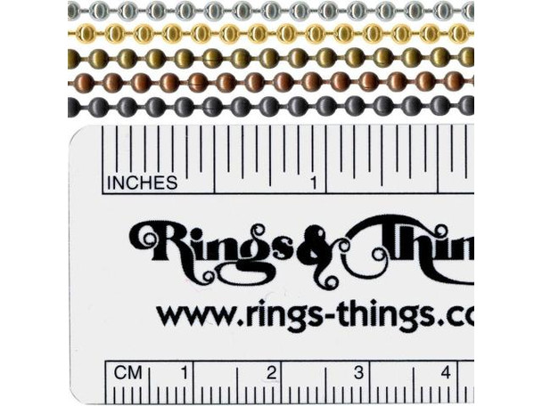 Brass Plated Ball Chain, 2.4mm, 100-feet (Spool)