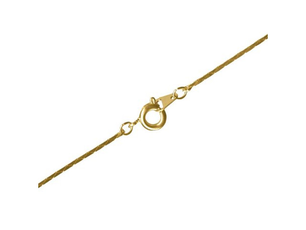 Gold Plated Cobra Chain Necklace, 20", 0.8mm (12 Pieces)