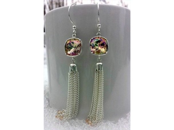 TierraCast Sterling Silver French Hook, Hoop Style with Bead (pair)