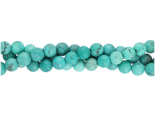 Dyed Magnesite Gemstone Beads, Round, 8mm - Turquoise Color (strand)