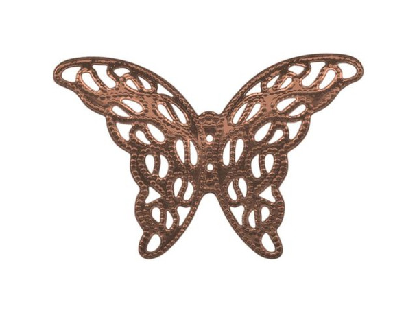 27x39mm Antiqued Copper Plated Filigree, Butterfly Wing (12 Pieces)