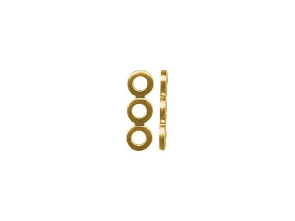 Gold Plated Spacer Bar, 3 Hole (gross)