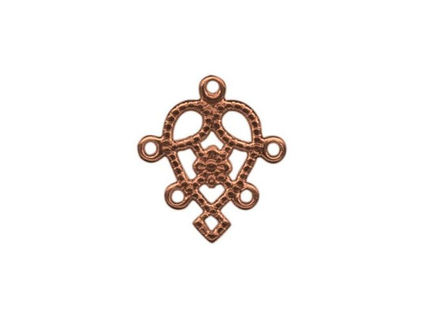 Antiqued Copper Plated Filigree, Small, Heart (12 Pieces)