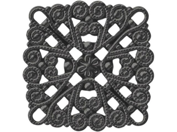 28mm Gunmetal Square Filigree Component – Jewelry Making