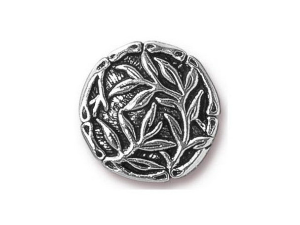 TierraCast Britannia Pewter Bamboo Button - Antiqued Silver Plated (Each)