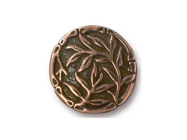 TierraCast Britannia Pewter Bamboo Button - Antiqued Copper Plated (Each)