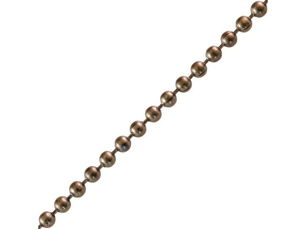 The platings on antiqued ball chain and accessories is not as durable as our typical platings. Just like items with a natural patina, normal wear will lighten the high points, while the crevices will remain dark. In order to keep the clasps dark, we recommend coating them with a spray lacquer sealer before wear.This style of chain by the foot is also available by the full spool.See Related Products links (below) for similar items and additional jewelry-making supplies that are often used with this item.