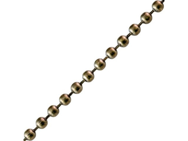 The platings on antiqued ball chain and accessories is not as durable as our typical platings. Just like items with a natural patina, normal wear will lighten the high points, while the crevices will remain dark. In order to keep the clasps dark, we recommend coating them with a spray lacquer sealer before wear.This style of chain by the foot is also available by the full spool.See Related Products links (below) for similar items and additional jewelry-making supplies that are often used with this item.