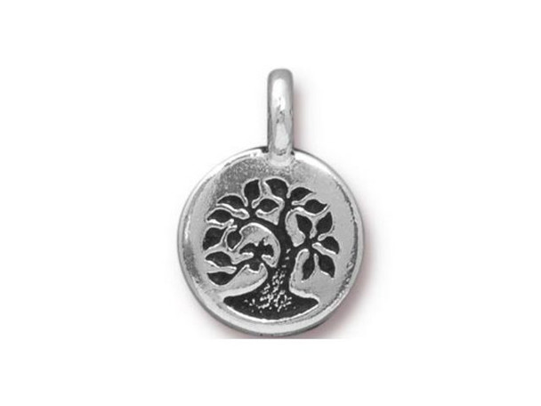 TierraCast Antiqued Silver Plated Tree Charm (Each)