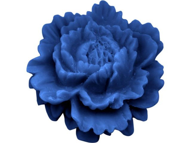 Resin Flower, Vintage Rose, 45mm - Dark Blue (10 Pieces)