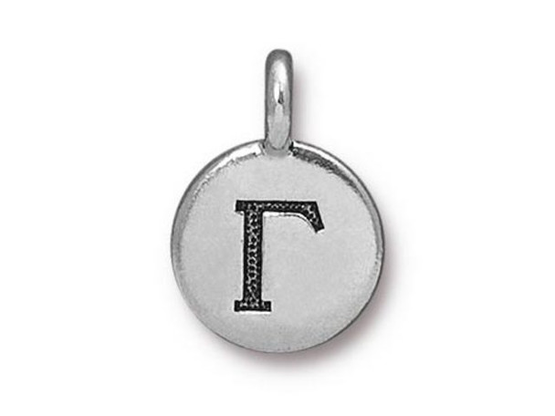 TierraCast Antiqued Silver Plated Greek Letter Gamma Charm (each)