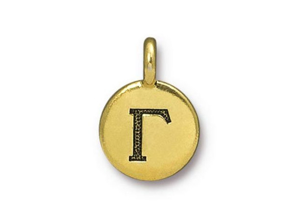 TierraCast Antiqued Gold Plated Greek Letter Gamma Charm (each)