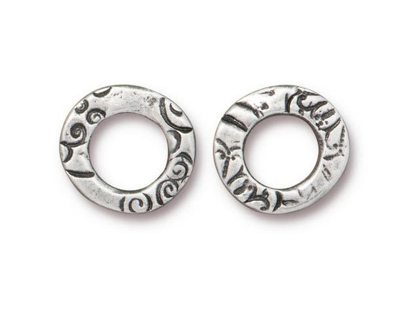TierraCast Flora 1/2", 13mm, Ring Link,Antiqued Pewter Plated (Each)