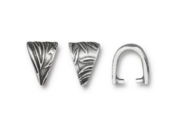 TierraCast Antiqued Pewter Plated Prong Bail, Jardin, Small (Each)
