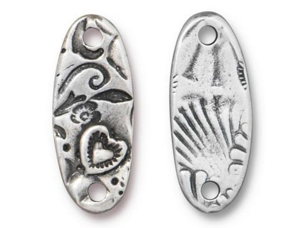 TierraCast Antiqued Pewter Plated Britannia Pewter Amor Bar Connector (Each)