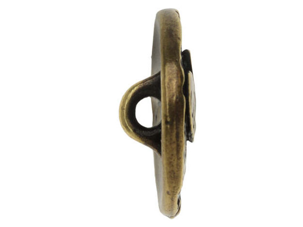 TierraCast Britannia Pewter Amor Round Button - Antiqued Brass Plated (Each)