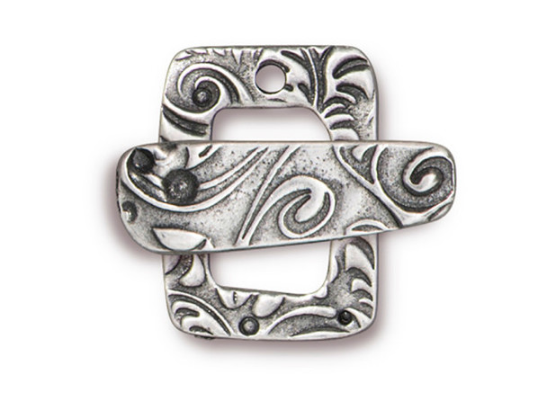TierraCast Antiqued Pewter Plated Toggle Clasp, Jardin (Each)