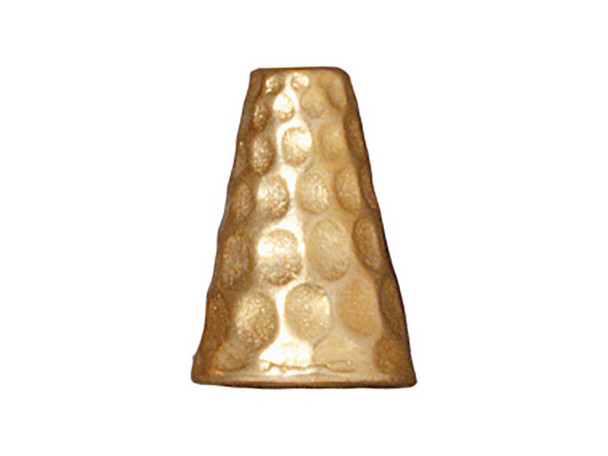 TierraCast Gold Plated Cone, Cast, Hammertone 13mm (Each)