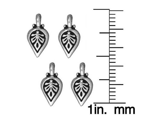 TierraCast Antiqued Silver Plated Palmette Charm (Each)