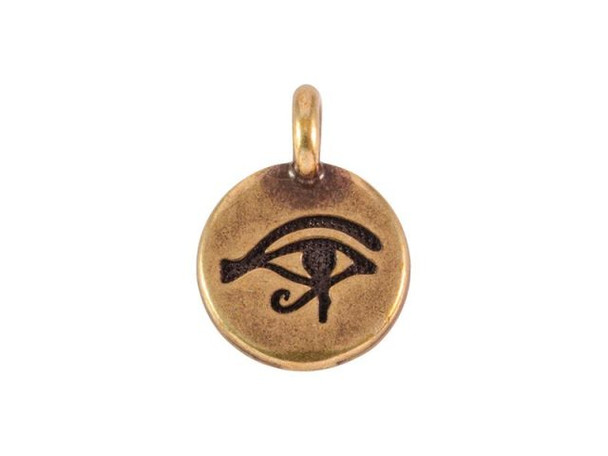 TierraCast Antiqued Brass Plated Eye of Horus Charm (Each)