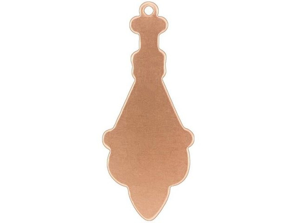 Copper Stamping Blank, 32x13mm Decorative Drop w/Loop, 24-gauge (Each)
