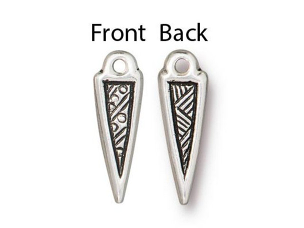 TierraCast Antiqued Silver Plated Britannia Pewter Ethnic Spike Charm (Each)
