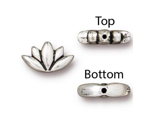 TierraCast Antiqued Silver Plated Lotus Beads (Each)
