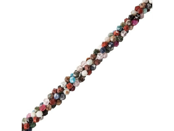 These assorted gemstone strands can include red jasper, aventurine, dalmatiner, sodalite, natural agate, snowflake obsidian, and many other beautiful semiprecious beads. Mixed stone assortments generally include natural gemstone beads, enhanced gemstone beads, and manmade gemstones. These bead strands work great in both mixed-stone projects and for adding small splashes of a single color or stone to a wide variety of other jewelry applications!Please see the Related Products links below for similar items, and more information about this stone.