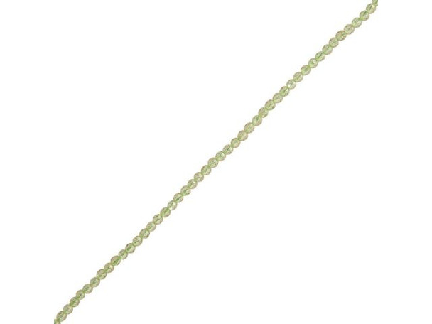 3mm Peridot Gemstone Bead, Diamond Cut Round (strand)
