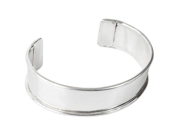 Cuff Bracelet with Edges, 3/4" - Silver Plated (each)