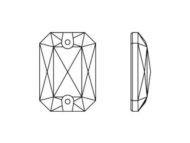 PRESTIGE 3252 Sew-on Emerald Cut, 28x20mm - Crystal (Each)