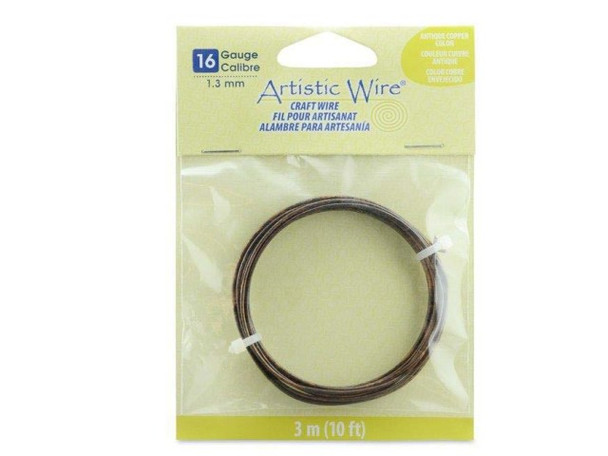 Artistic Wire Copper Jewelry Wire, 16ga, 10ft - Antique Copper (Each)