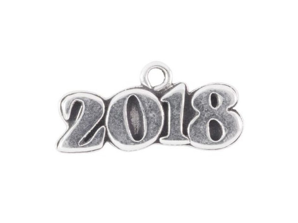 Sterling Silver 21mm 2018 Charm - Horizontal (Each)