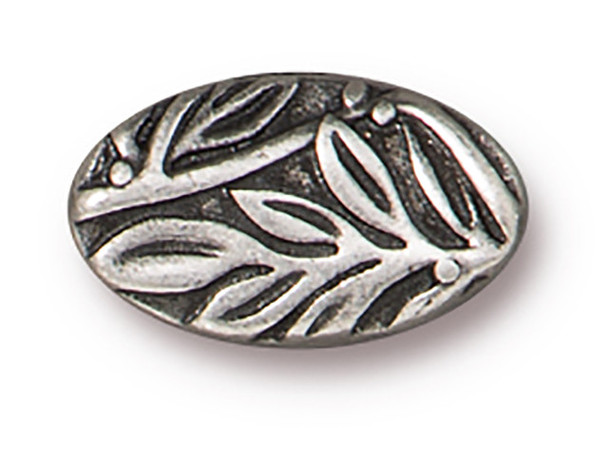 TierraCast 13mm Botanical Bead - Antiqued Pewter (Each)