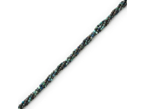 Chrysocolla 3mm Faceted Round Gemstone Beads - Special Purchase (strand)
