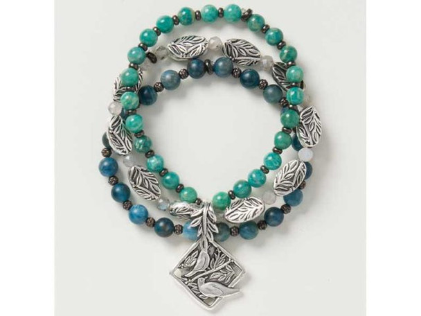 TierraCast 13mm Botanical Bead - Antiqued Silver Plated (Each)