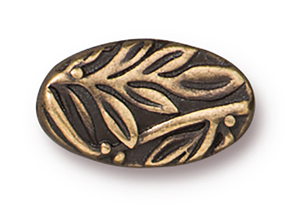 TierraCast 13mm Botanical Bead - Antiqued Brass Plated (Each)