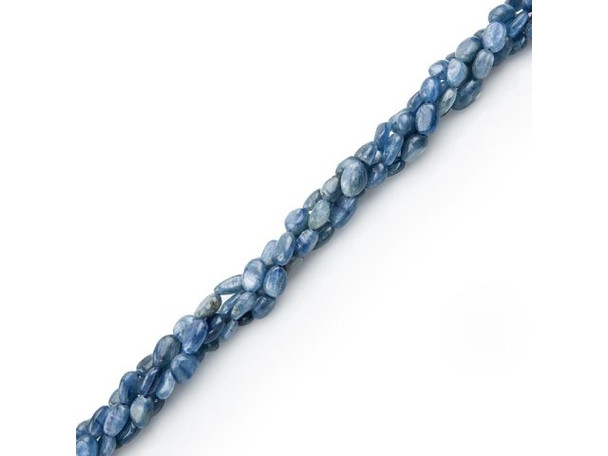 Blue Kyanite Gemstone Pebble Beads, 6-8mm (strand)
