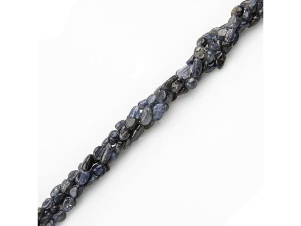 Iolite Gemstone Pebble Beads, 6-8mm (strand)