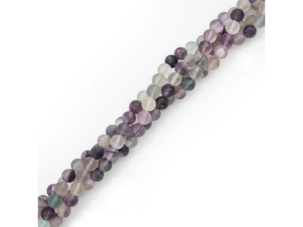 Matte Fluorite Gemstone Beads, 8mm Round (strand)