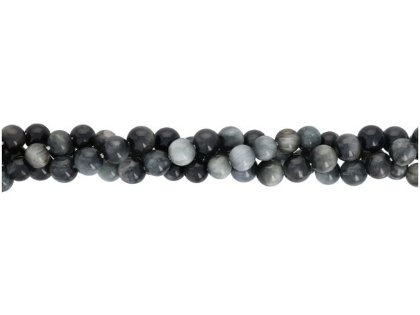 Eagle Eye Quartz Gemstone Bead, 6mm Round (strand)